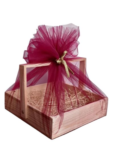 Siridecore Wooden Basket Hamper For Gift Decoration Empty Decorations Pine Wood Gifting | Fancy Handmade Ideal (Square Basket) Box 10X10X2 Inch Pack Of 1 Full Decorated)