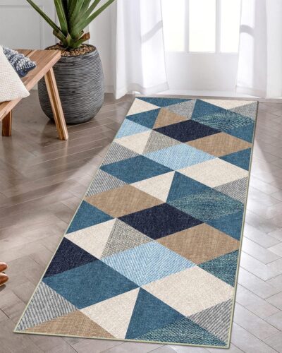 Ishro Home Modern Vintage Anti-Skid Runner Rug – 45×120 cm (Crystals Design)