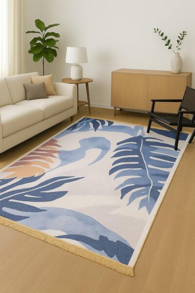 COZY FURNISH Modern Abstract Marble Area Rug – 5x7 ft, Multicolor