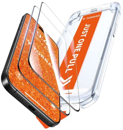 TORRAS for iPhone 17 Pro Screen Protector | Mil-Grade Shatterproof Screen Guard | 9H+ Aerospace Tempered Glass | Anti-Scratch Full Coverage Fit | Bubble Free | One-Step Installation | 6.3''2 Packs