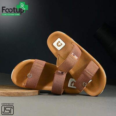 Men’s Dual Strap Comfort Slides | Stylish Anti-Skid Slippers with Cushioned Sole | Adjustable Walking Sandals for Everyday Indoor & Outdoor Use