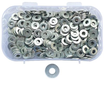 Innovations Hardware White Zinc-Plated Flat Washers #3x8 – 3mm ID, 8mm OD (500 Pcs)