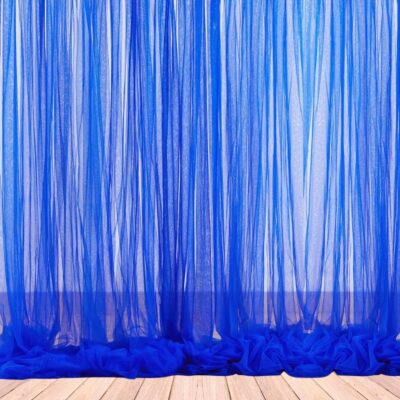 1iAM Blue Decoration Net Curtains – 2pcs, Large Nylon Backdrop 8.5x5ft