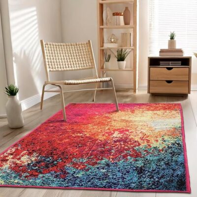 Status Contract 3 x 5 Feet Multi Printed Vintage Persian Carpet Rug Runner for Bedroom/Living Area/Home with Anti Slip Backing