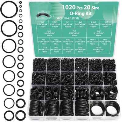DIY Crafts India 152 Pcs Flat & Lock Washer Assortment + O-Ring Repair Kit with Storage Box