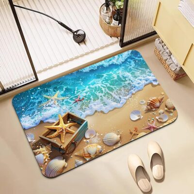 Wazdorf 3D Bathroom Mat - Non Slip Water Absorbent Bathroom Mat Bathroom Easy Care Shower Rugs, Perfect for Home Office & Kitchen, Bathroom