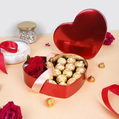 Heart-Shaped Metal Storage Box (Red) | Airtight Tin Container for Cookies, Biscuits | Multipurpose Decorative Box for Home Décor & Gifting | Ideal for Diwali, Rakhi, Valentine, Weddings