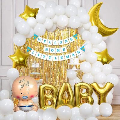 Party Props Welcome Home Baby Decoration Set 59pcs | Baby Welcome Decoration Kit | Baby Girl Welcomes Home | Newborn Bby Boy Welcomes Home | Naming Ceremony Decoration Items