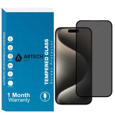 Military-Grade Gorilla Privacy Tempered Glass Compatible For iPhone 15 / iPhone 16 (Black) Edge To Edge Coverage and Easy Installation Kit with 1 month warranty