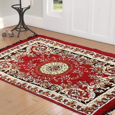 Kuber Industries 4 x2 Feet Superfine Velvet Carpet Rug Living Room Bedroom Hall (Maroon) (Model Number: HS_36_KUBMART018356) Rectangular