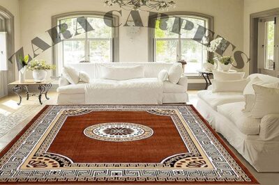 ZARA CARPETS; 'can change the floor Modern Washable Rectangular Carpets For Living Room And Carpets For Hall 120 Knotts Per Sq Inch(0.5" Height 5X7 Feet -150X200Cm)-Plain Gold