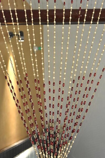 Handloom Wala Premium Beads String Door Curtain - 7ft, Maroon