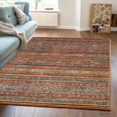 Ishro home Premium Carpet for Hall, Bedroom, Living Room | Medallion Collectible Carpets | Anti-Skid | Machine-Washable | non-Shedding | non- Fading | (3x5 Fts, Striped)