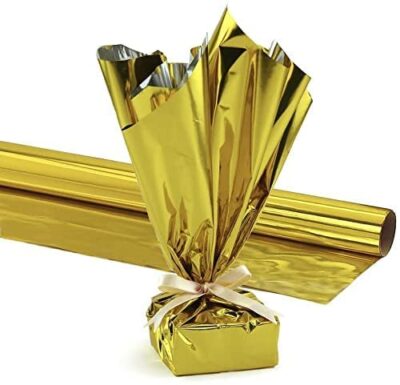 SUNBIRD� 25 Pcs Gift Golden Wrapping Paper All-Occasion Gift Wrap Design Sheets Wrapping Paper for Birthday Marriage Gift Packing Decoration Great for Gift Bags, Baskets