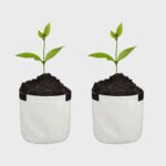 Grow Bag (Garden Plant Bag) | 12” × 12” (22 Litre) | Pack of 2 | 750 GSM, White | Best for Home, Terrace, Balcony, Hotel, and School Gardening High Strength, UV-Stabilized and High Durability
