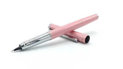 Hero Pen Original Metal Body Fountain Pen, Smooth 360 Degree Angle Nib, Fixed Converter, Chrome Trims with Gift Box All Rounder Hero 70 ink pen (Baby Pink)