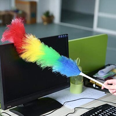MeeTo Feather Duster for Easy to Be Cleaning Multicolor Microfiber Duster for Easy Cleaning of Home Office Car (Pack of 1)