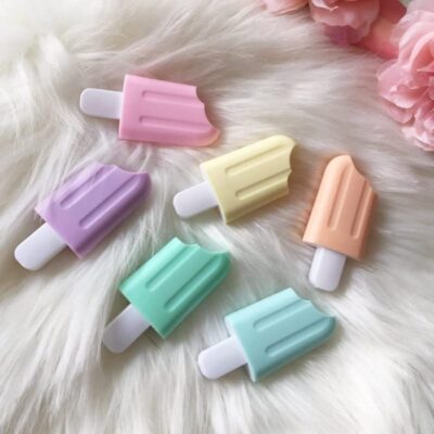 YBN Cute Ice Cream Shape Theme Highlighters pen, Fine Grip Marker Pen, 6 ice cream popsicle shape highlighter pen set