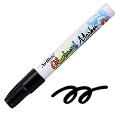 Artline Glass board marker Pack of 12 (Black Color) | For Writing on Glass boards In Offices, Schools, And Other Settings