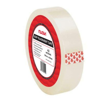 BOPP Transparent Tape | 65meter Length X 24mm Width | 42Micron High Strength Self-Adhesive Tape for Strong Hold | Perfect for Office, Packaging, DIY, Shipping & More (Pack of 2)