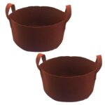 Sow and Grow Geo Fabric Grow Bag | Size 16x6 inches | Heavy Duty 500 GSM | for Leafy Vegetables, Flowers and Herbs | for Terrace Garden | Set of 2