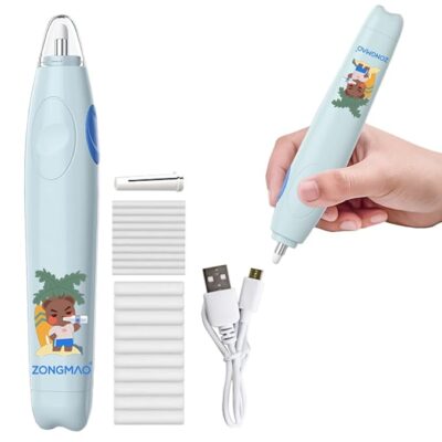 HASTHIP® Electric Automatic Eraser USB Rechargeable, Erasers for Kids with 20 Refills - 30 Days Long Work Duration Electric Eraser for Students & Artists, Cartoon Design, Drawing & Sketching