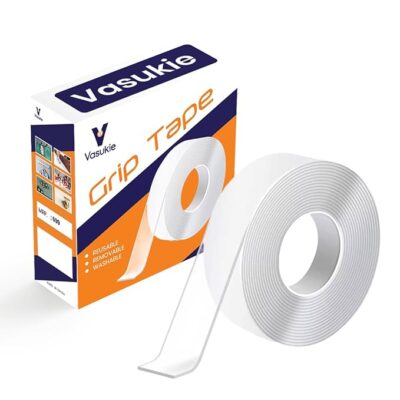 Vasukie Double Sided Tape Heavy Duty - Multipurpose Removable Traceless Mounting Adhesive Tape for Walls,Washable Reusable Strong Sticky Strips Grip Tape (3 Meter) (2MM Pack of 1)