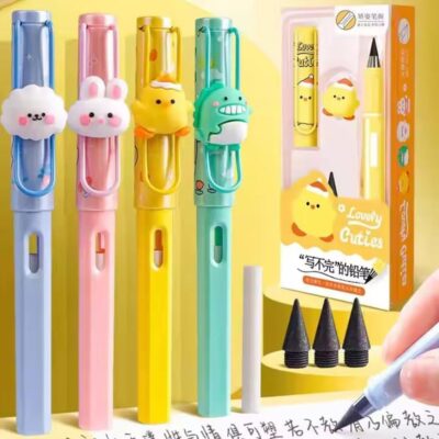 Cute Kawaii Mechanical Pencil – 0.5mm Eternal Pencil for Kids & Students – Ink-Free Magic Pencil with Replaceable Lead & Eraser – Return Gifts (PENCIL 1 PCS)