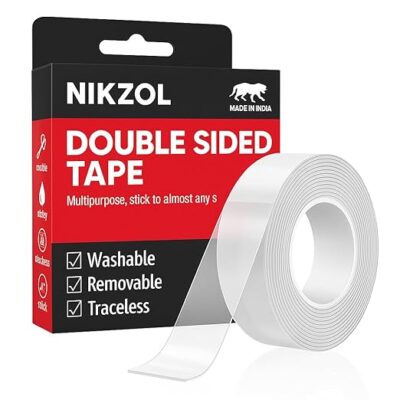 Nano Double Sided Tape Heavy Duty – 3M Removable Reusable Gel Grip Tape, Washable Clear Adhesive, Multipurpose Anti-Slip Mounting Tape for Walls, Floors, Home & Office – Heat Resistant (Pack OF 1)