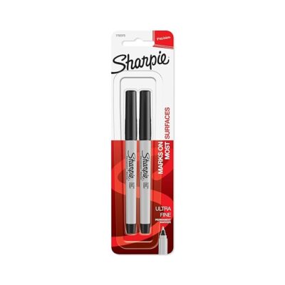 Sharpie Ultra Fine Point Permanent Markers, Black Ink, Resists Fading and Water, Blister Pack with 2 Markers (37161PP)