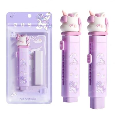 FunBlast Unicorn Cutter Shaped Eraser Set for Kids - Stationary Set, Kawaii Rubber Erasers, Fancy Birthday Return Gift - Pack of 2, Multi-Color