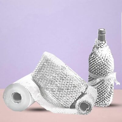 Pack8Neo Eco-Friendly Kraft Paper Roll with Honeycomb Design | 10M x 12" Expandable Wrap for Shipping, Moving & Small Business Packaging, White