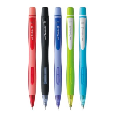 Uni-ball Shalaku 0.7mm Mechanical Pencil (M7-228) | Rubberized Body with Unique Side Click Mechanism | Body Color May Vary, Pack of 5