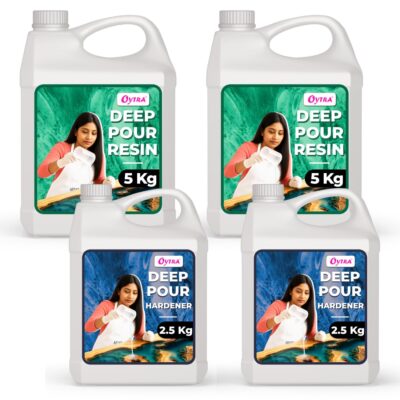 Oytra Deep Pour Casting Liquid Hardener 2 1 Ratio Art Materials Crystal Clear Craft Epoxy Resin for Wood Perfect for Professional Tabletop Preservation and Large DIY Cast Art Projects (15 Kg)