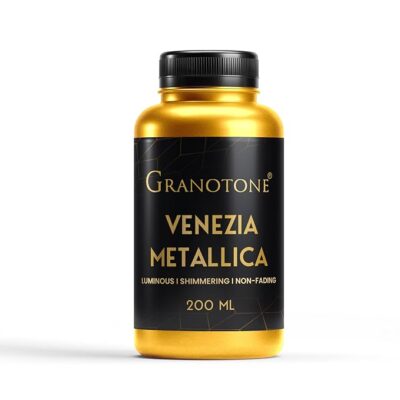 GRANOTONE Venezia Metallic Acrylic Paint, 200 ML - Extra Sheen, Non-Fading, Indoor/Outdoor, Non-Toxic, Multi-Surface - For Artists, Hobbyists & Kids - Made in India (Gold)