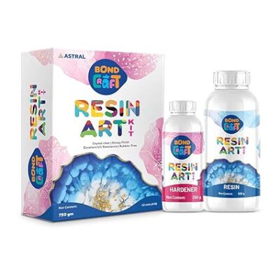 Epoxy Resin Art, Crystal Clear Two-Part Epoxy for DIY Casting, Jewellery, Coasters & Decorative Art, High Gloss Finish, UV Resistant & Bubble-Free, 750g Kit