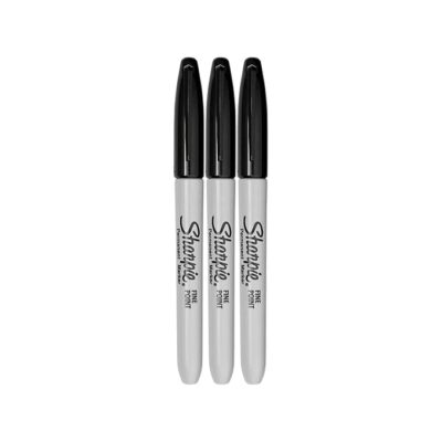 SHARPIE Permanent Markers, Fine Point, Black, 3 Count