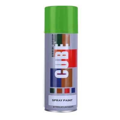 Cube Green Spray Paint | 400 mL | for Metal, Plastic, Wood, Car & Bike | Fast Drying, Brilliant Finish, No CFCs, Interior & Exterior Use