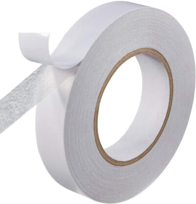 D-fix Double Side Tissue Tape - 50 Meters in Length - 24mm / 1" Width - 1 Roll Per Pack - Easy Tear for Double Sided Adhesive Use, Best for Arts, Crafts, Photography, Scrapbooking, White