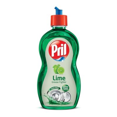Pril Lime Liquid Dishwash Gel - 225ml | Dish Cleaning Liquid Gel with German Technology - Active Power Molecules Leaves No Residue, Grease Cleaner For All Types of Utensils
