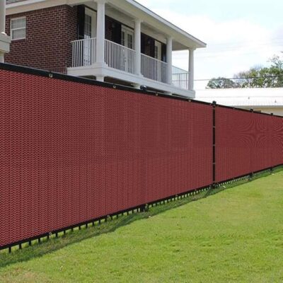 Duronet-Heavy Duty Fabric- Decorative Maroon Fence Balcony Net/Privacy Net/Safety Net 90% Sun Blockage for Outdoor Area with Included Ss Eyelet & Tie Cord for Installation