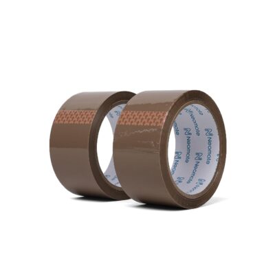 Low Noise Brown BOPP Packaging Tape | 48mm x 50m, Pack of 2 |Heavy-Duty Durable Tan Tape for Packaging, DIY