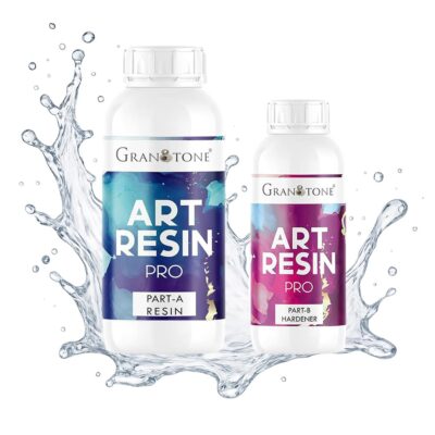 GRANOTONE Crystal Clear UV-Resistant epoxy resin Art Kit, Long-Lasting, Smooth Finish, Non-Toxic, Easy to Use with Self-Leveling, Suitable for jewellery and keychain making, 300 Grams