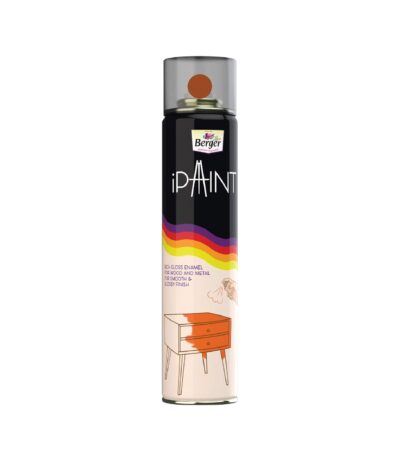 Berger iPaint DIY Enamel Spray Paint | Golden Brown | 400ml Glossy Finish | Ready-to-Use Aerosol Can | Durable Coating for Wood & Metal | Sun & Water Resistant | Smooth, Long-Lasting Color Finish