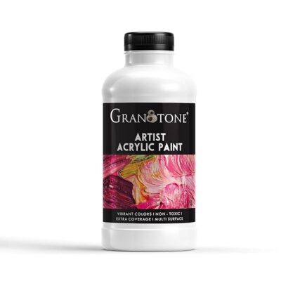 GRANOTONE Acrylic Color | 500 ml (White) | Rich Pigment, Non-Cracking Art & DIY Paint | Suitable for Canvas, Wood, Leather, Earthenware, and Metal