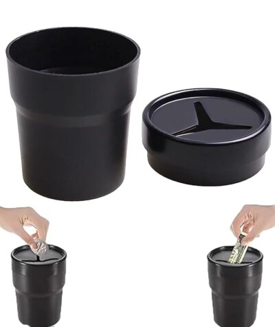 Coin Holder for Car, Coin Organizer, Car Space Organizer, Compact Car Coin Holder Organizer, Mini Black Coin Box for Car Accessories, Space Saving Change Organizer for Car Interior