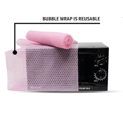 Air Bubble Rolls, wraps for packing fragile products with good thickness ads more protection from damage of the item it contains dust free, reusable non-toxic 3.5M Bubble rolls Of Pink Colour (Pack of 4)