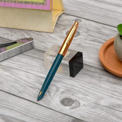 GOLD LEAF Hero Pen 329 Model Original Fountain Ink Pen Iridium Nib Gold Cap Green Fountain Pen