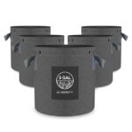 AC Infinity Heavy Duty Fabric Pots, 3 Gallon Aeration Reusable Grow Bags 5-Pack with 500G Thick Nonwoven Fabric and Multi-Purpose Rings, for Low Stress Plant Training Fruits, Vegetables, and Flowers