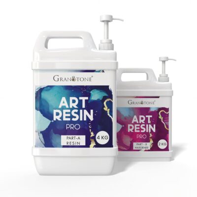 GRANOTONE Crystal Clear UV-Resistant epoxy resin Art Kit, Long-Lasting, Smooth Finish, Non-Toxic, Easy to Use with Self-Leveling, Suitable for jewellery and keychain making, 6 KGS